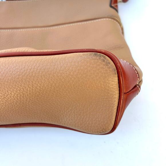 Dooney & Bourke Tan Pebbled Leather Camel Crossbody Shoulder Bag Purse - Picture 9 of 16